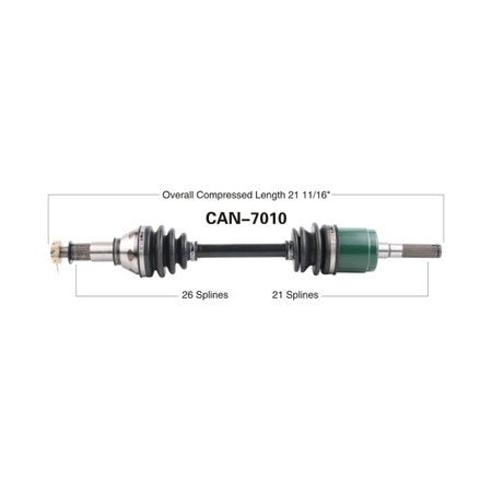 Wide Open OE Replacement CV Axle for CAN AM FRONT OUTLANDER 800R CAN-7010